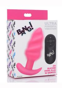 Bang 21x Vibe Swirl Plug W/remote Pink